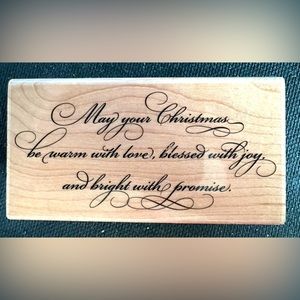 Stampabilities Christmas Bright With Promise IR1038 Wood Mounted Rubber Stamp